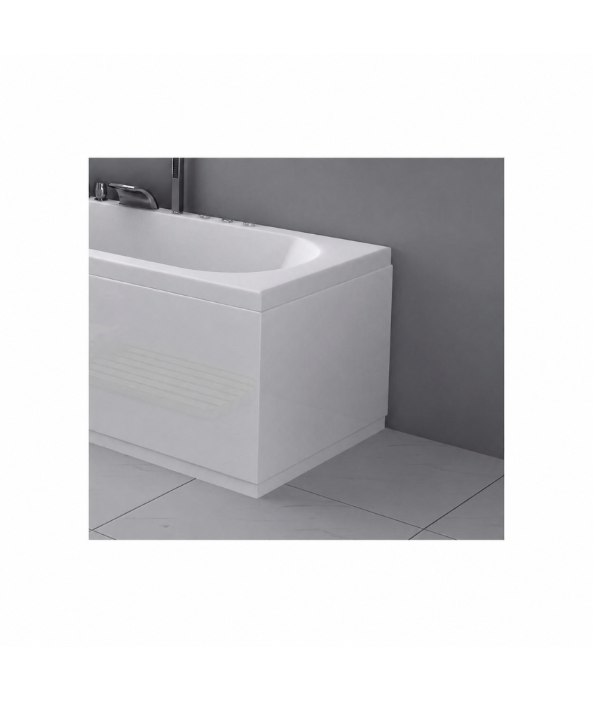 VeeBath Aeris Double End Bath Panel, Waterproof PVC Bath Side Cover Panel, Modern Bathroom Front Panel - Gloss Finish
