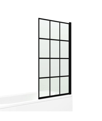 iBathUK Crittall Designer Folding Shower Bath Screen - Matt Black