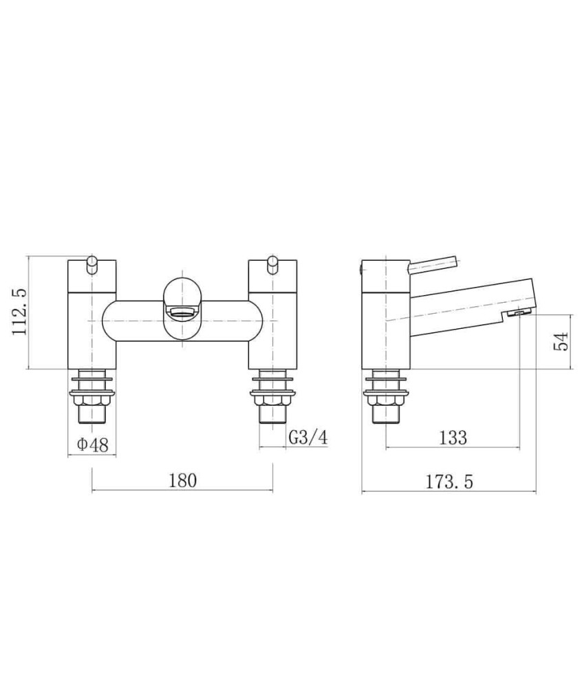 Dixon Round Bath Filler Mixer Tap