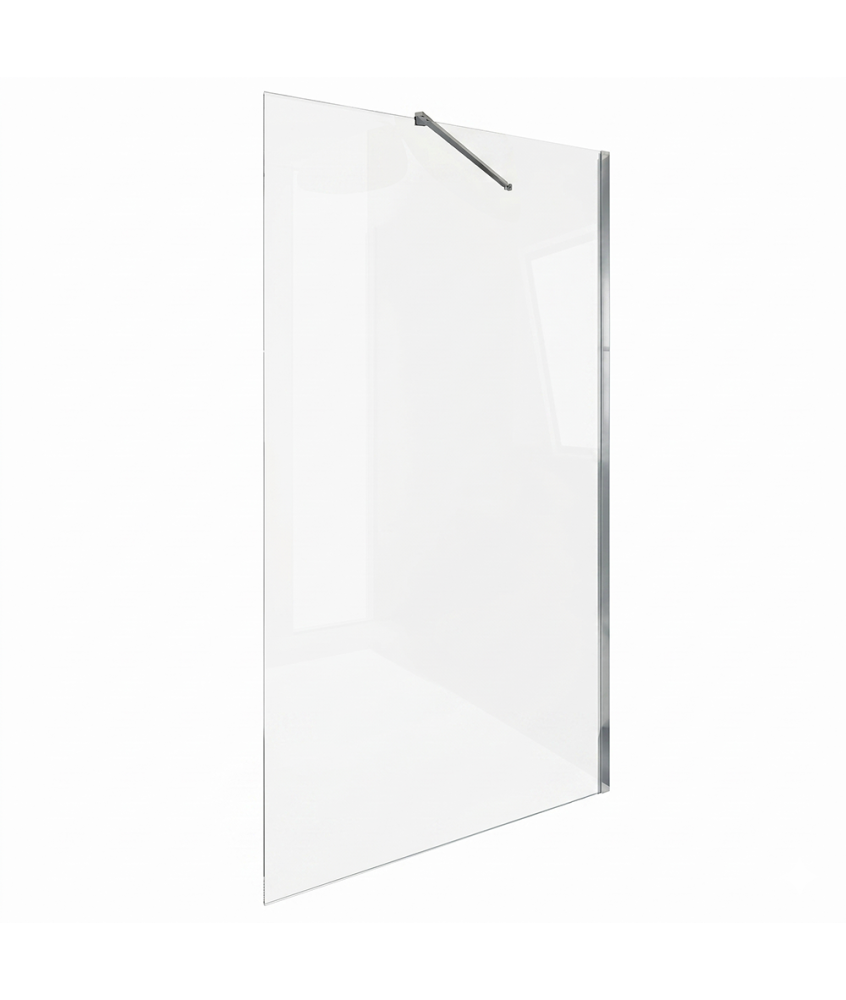 VeeBath Safira 8mm Glass Walk-In Wet Room Shower Screen Panel - Chrome