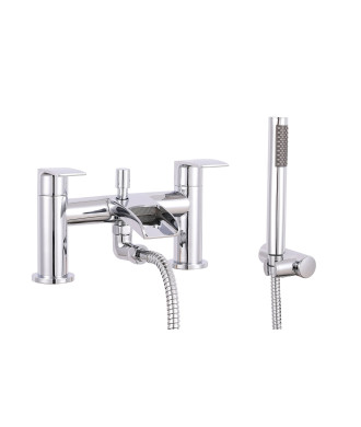 VeeBath Stream Round Waterfall Bath Shower Mixer Tap with Kit