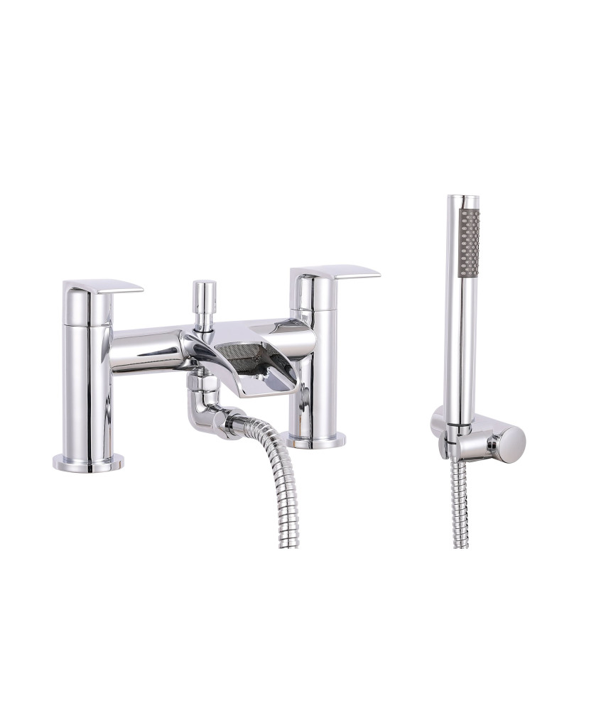 VeeBath Stream Round Waterfall Bath Shower Mixer Tap with Kit
