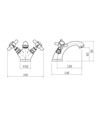 VeeBath Ripple Traditional Mono Basin Mixer Tap with Waste