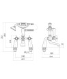 VeeBath Ripple Traditional Bath Shower Mixer Tap with Kit