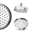iBathUK Zeno Traditional Fixed Rainfall Shower Head Round Stainless Steel Swivel Joint, Modern Bathroom Accessories, 6 Inch