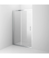 iBathUK Solis 6mm Toughened Safety Glass Recessed Shower Sliding Door - Chrome