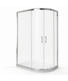 iBathUK Solis 6mm Glass Sliding Door Offset Quadrant Shower Enclosure - Chrome