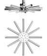 iBathUK Orbis Star Fixed Rainfall Brass Shower Head Easy Clean Swivel Joint, Modern Bathroom Accessories, Chrome, 8 Inch