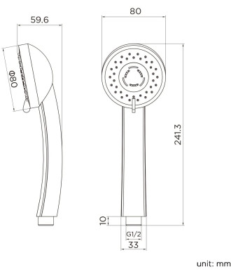 iBathUK Multi Function Shower Mixer Handset - Chrome