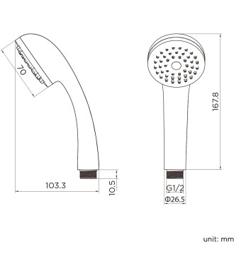 iBathUK Round Mixer Shower Handset - Chrome