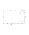Hudson Reed Fusion Wall Hung 2 Soft Close Door Vanity Unit without Basin, Modern Compact Bathroom Storage in Gloss Grey Finis...