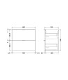 Hudson Reed Fusion Wall Hung 2 Soft Close Drawer Vanity Unit without Basin, Modern Bathroom Furniture in Gloss Grey Finish, 6...