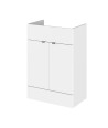 Hudson Reed Fusion Floor Standing 2 Door Vanity Unit without Basin, Modern Bathroom Cabinet in Gloss White Finish, 600mm