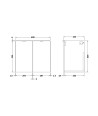 Hudson Reed Wall Hung 2 Soft Close Door Vanity Unit without Basin, Modern Bathroom Furniture in Woodgrain Oak Finish, 600mm