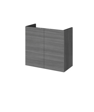Hudson Reed Fusion Wall Hung 2 Soft Close Door Vanity Unit without Basin, Modern Compact Bathroom Furniture in Anthracite Woo...