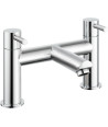 iBathUK Delta Pair of Hot and Cold Basin Sink Mixer Taps with Bath Filler Chrome Tap Set, Classic Bathroom Basin Mixer Taps f...