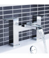 iBathUK Kinetic Waterfall Basin Sink Mixer Tap, Bath Tub Filler Luxury Bathroom Set, Elegant Bath Sink Mixer Tap, Chrome