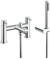 iBathUK Delta Pair of Hot and Cold Basin Sink Mixer Taps Bath Filler with Shower Head Set, Stylish Bathroom Basin Mixer Taps ...