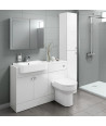 iBathUK Harper Combined Vanity Unit Bathroom Suite, Basin Cabinet with Back to Wall Toilet WC & Pan, Modern Vanity Unit with ...