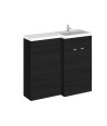 Hudson Reed Fusion Floor Standing 2 Door Vanity Basin & WC Right Hand Combination, Sink Vanity Unit, Charcoal Black, 1000mm