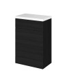 Hudson Reed Fusion Floor Standing WC Unit & Polymarble Top, Bathroom Storage Unit, Charcoal Black, 600mm