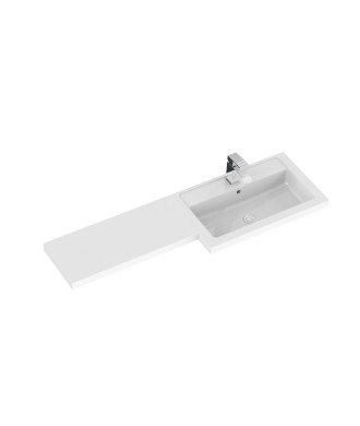 Hudson Reed Fusion Floor Standing 4 Door Vanity Basin Right Hand Combination, Sink Vanity Unit, Charcoal Black, 1200mm