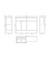 Hudson Reed Fusion Floor Standing 2 Door Vanity Basin & WC Left Hand Combination, Sink Vanity Unit, Charcoal Black, 1200mm