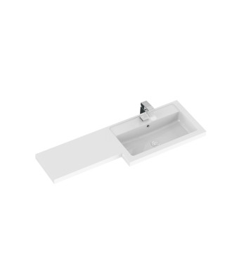 Hudson Reed Fusion Floor Standing 2 Door Vanity Basin & WC Right Hand Combination, Sink Vanity Unit, Charcoal  Black, 1100mm