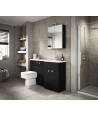Hudson Reed Fusion Floor Standing 2 Door Vanity Basin & WC Left Hand Combination, Sink Vanity Unit, Charcoal  Black, 1100mm