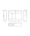 Hudson Reed Fusion Floor Standing 2 Door Vanity Basin & WC Combination Compact, Bathroom Storage Unit, Gloss Grey, 1200mm