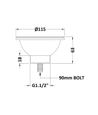 Nuie Fireclay Sinks Pull Out Basket Strainer Waste without Overflow, Kitchen Sink Waste Strainer, Brushed Brass, 90mm