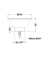 Nuie Fireclay Sinks Pull Out Basket Strainer Waste without Overflow, Kitchen Sink Waste Strainer, Brushed Brass, 90mm