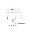 Nuie Fireclay Sinks Pull Out Basket Strainer Waste without Overflow, Kitchen Sink Waste Strainer, Chrome,90mm