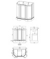 Old London Floor Standing Vanity Unit, Durable 2 Angled Door Sink Cabinet with Shelf, Traditional Bathroom Vanity Unit with B...