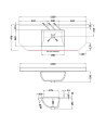 Old London Wall Hung Angled Marble Top Square Basin 3 Tap Hole, Durable Ceramic Basin with Natural Stone Countertop Top in Pr...