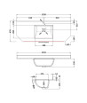 Old London Wall Hung Angled Marble Top Square Basin 1 Tap Hole, Durable Ceramic Basin with Natural Stone Countertop Top in Pr...
