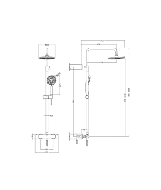 Nuie Round Thermostatic Bar Valve & Shower Kit with Dual Head, Modern Shower Accessory with High Pressure System & Anti-Scald...